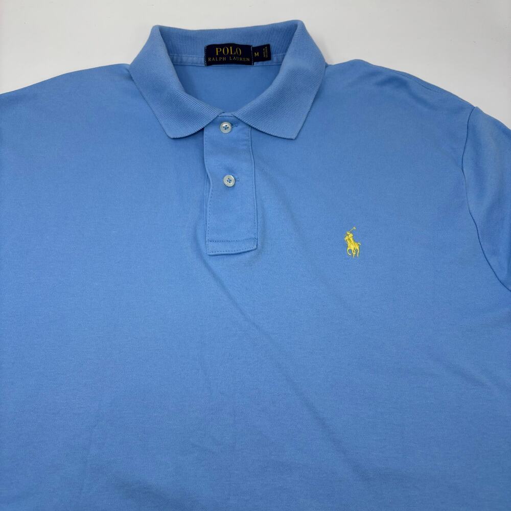Polo Ralph Lauren Mens Medium Light Blue Short Sleeve Polo Shirt